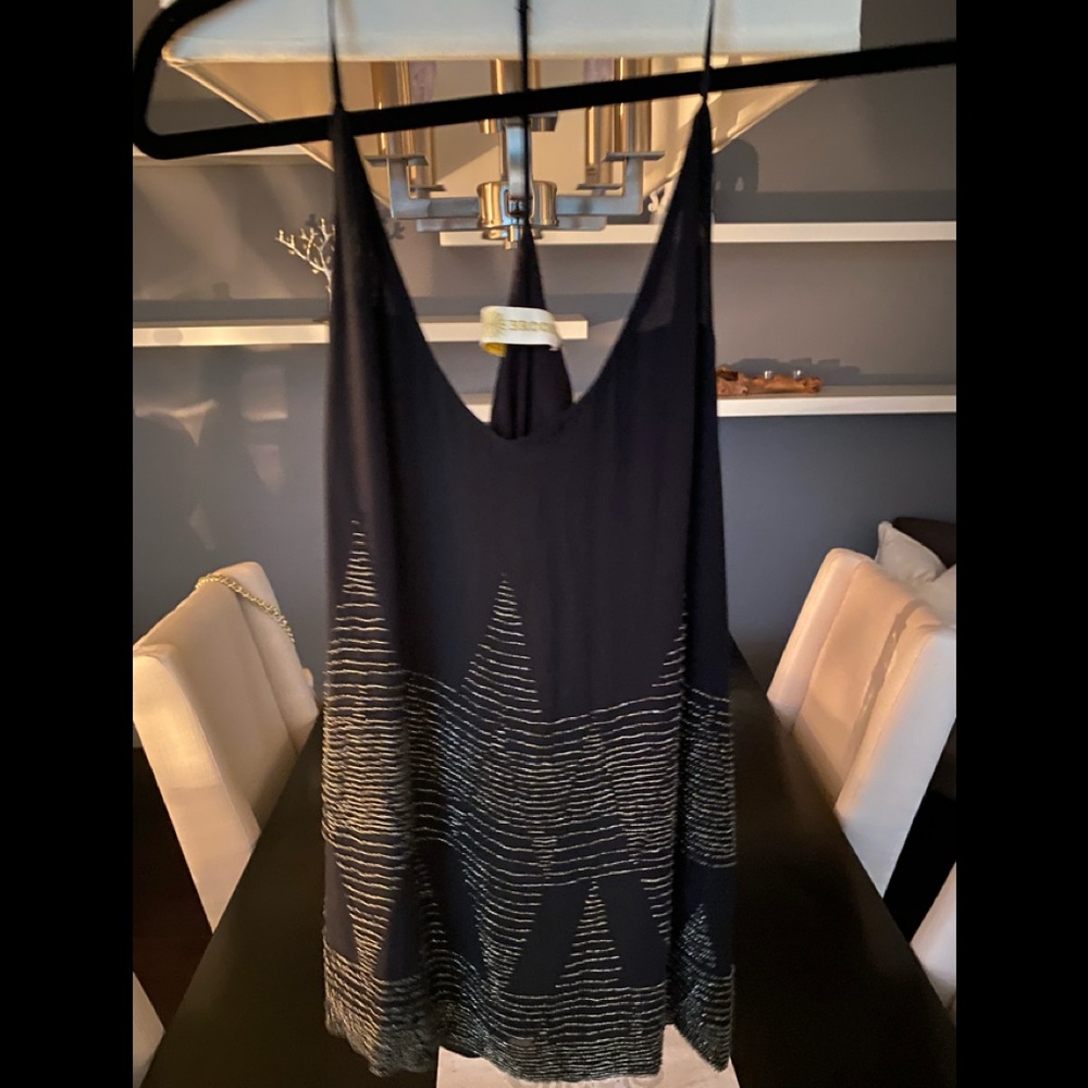 Ramy Brook black beaded top // size medium // t- back // excellent condition